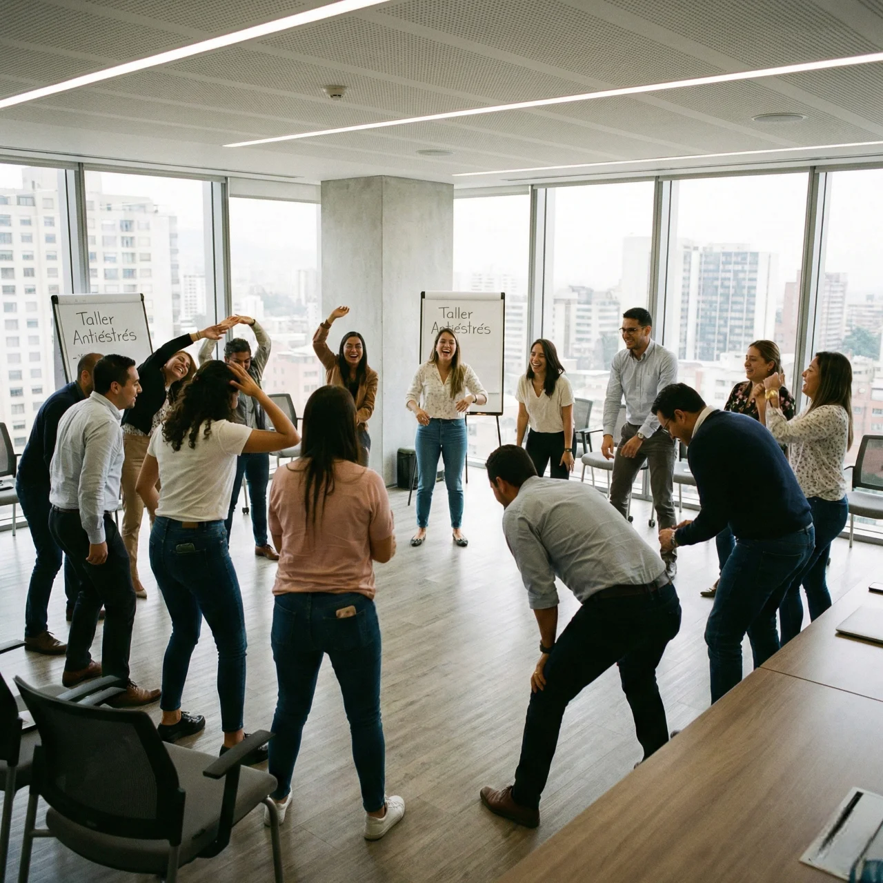 Taller antiéstrés grupal para empleados de empresa en Bogotá